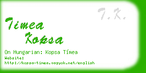 timea kopsa business card