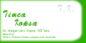 timea kopsa business card
